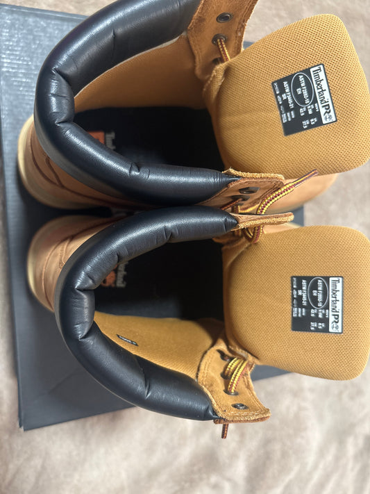 Timberland PRO Work Boots Men’s 9.5M Wheat Leather Anti-Fatigue Lace Up EUC Lightly Worn