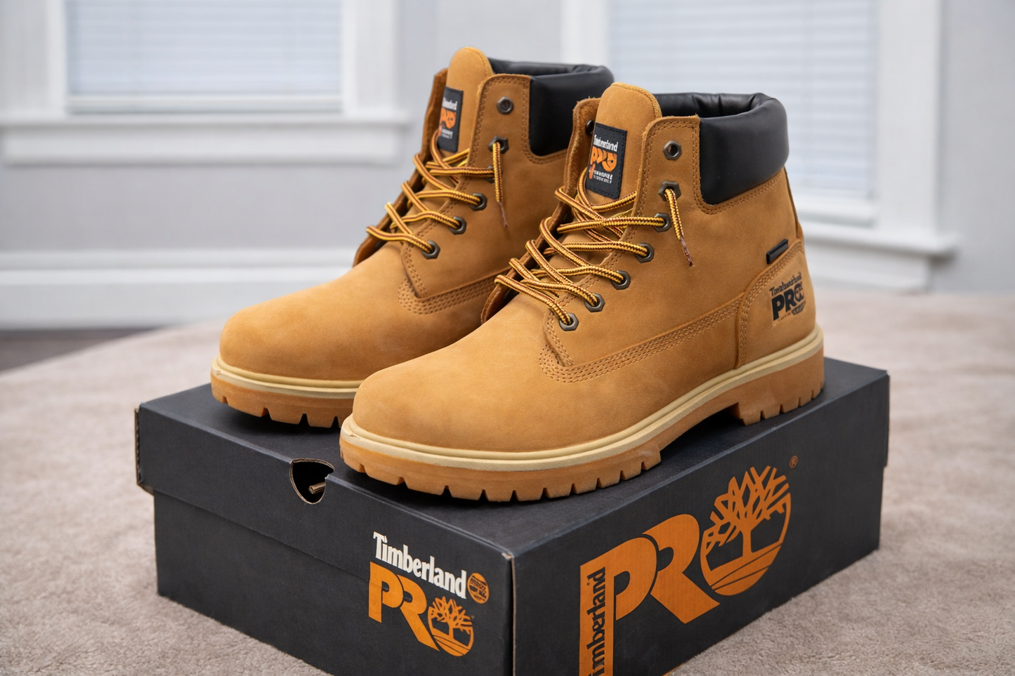 Timberland PRO Work Boots Men’s 9.5M Wheat Leather Anti-Fatigue Lace Up EUC Lightly Worn